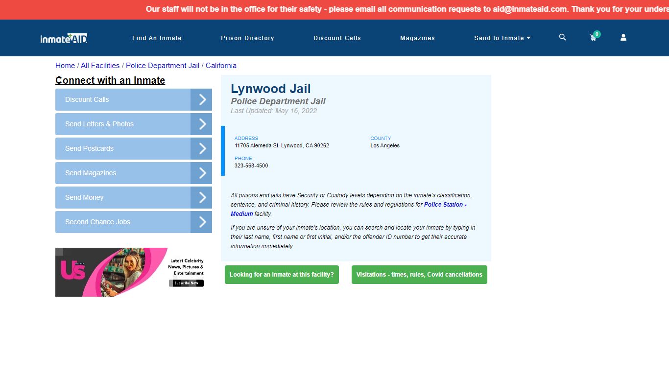 Lynwood Jail & Inmate Search - Lynwood, CA